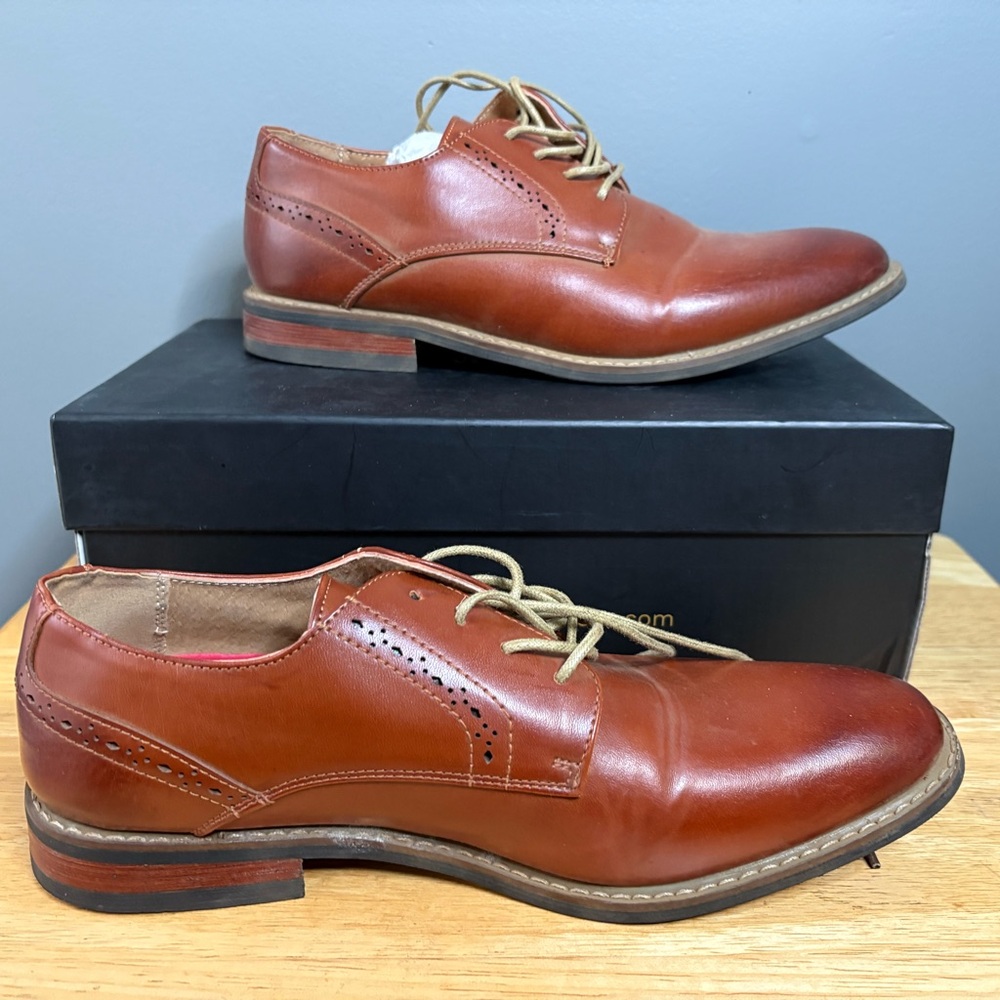 Bruno Marc Oxford Shoes Men's 8 Prince-16 Brown Lace Up Almond Toe Dress Shoes